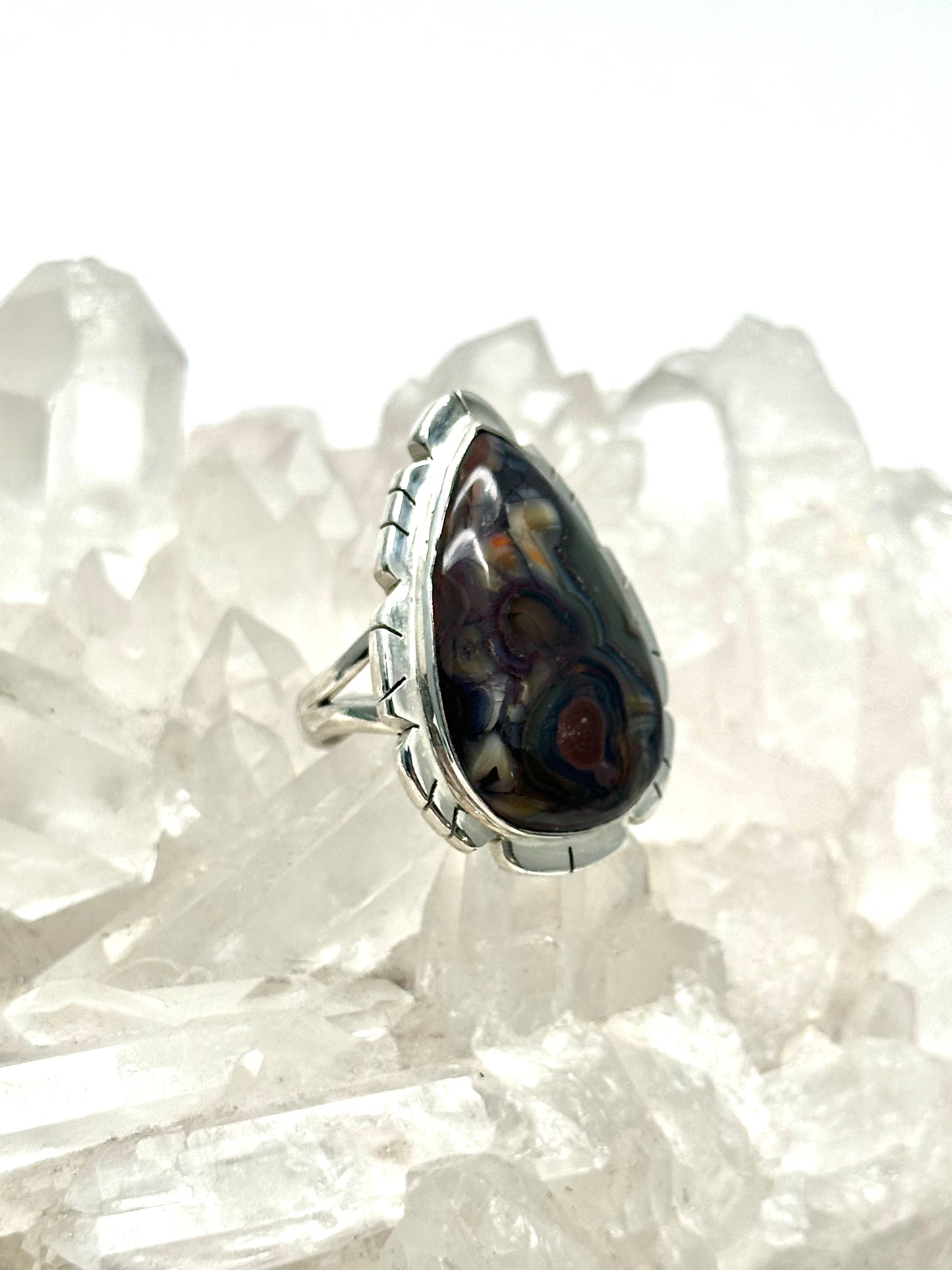 Aim True Fossilized Agate Ring