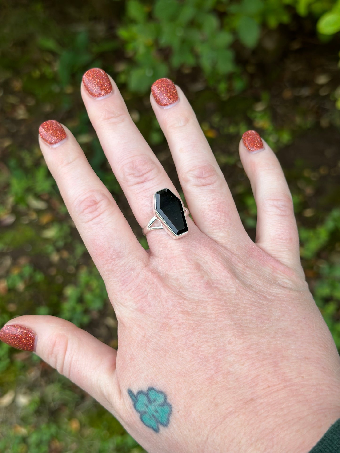 Black Onyx Coffin Ring