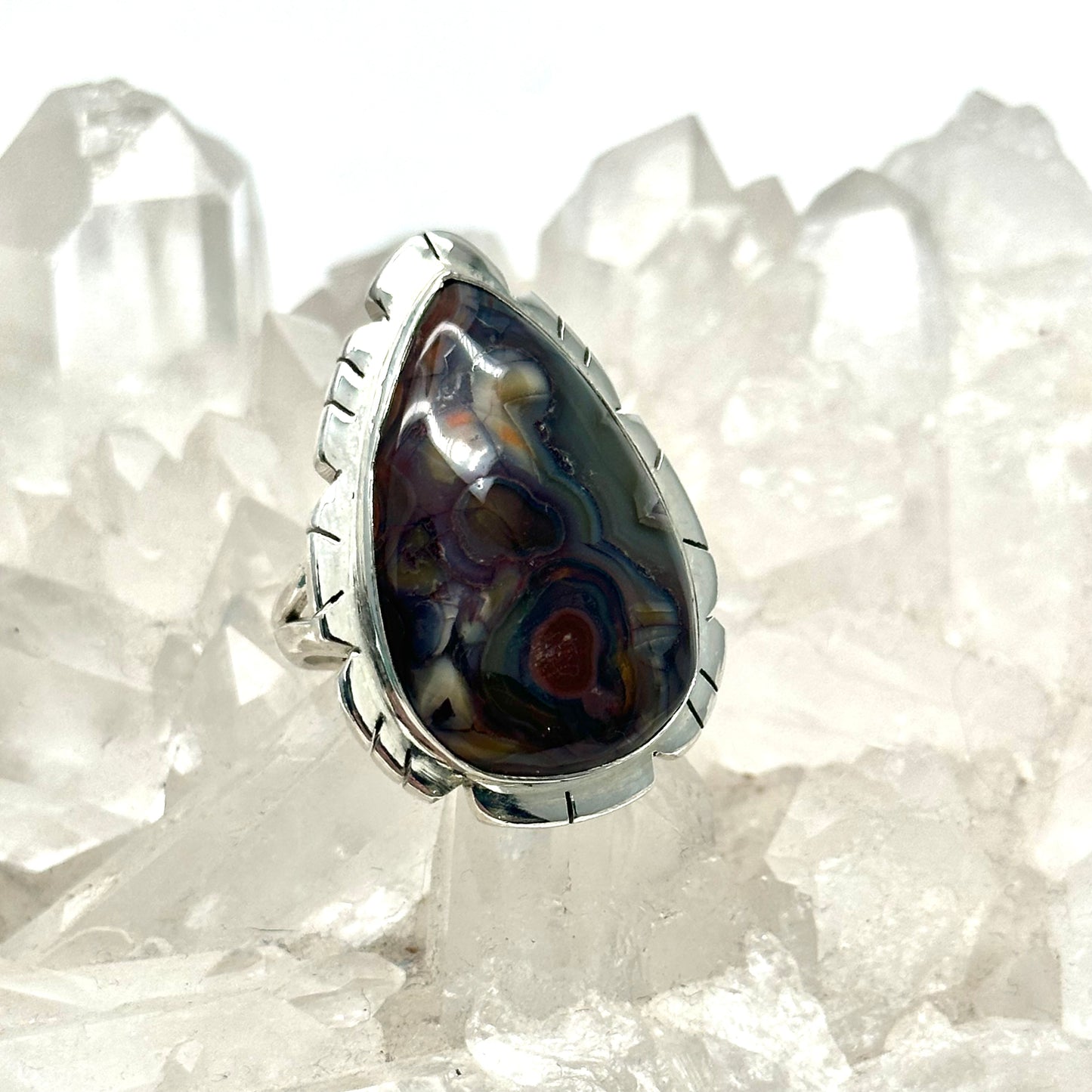 Aim True Fossilized Agate Ring