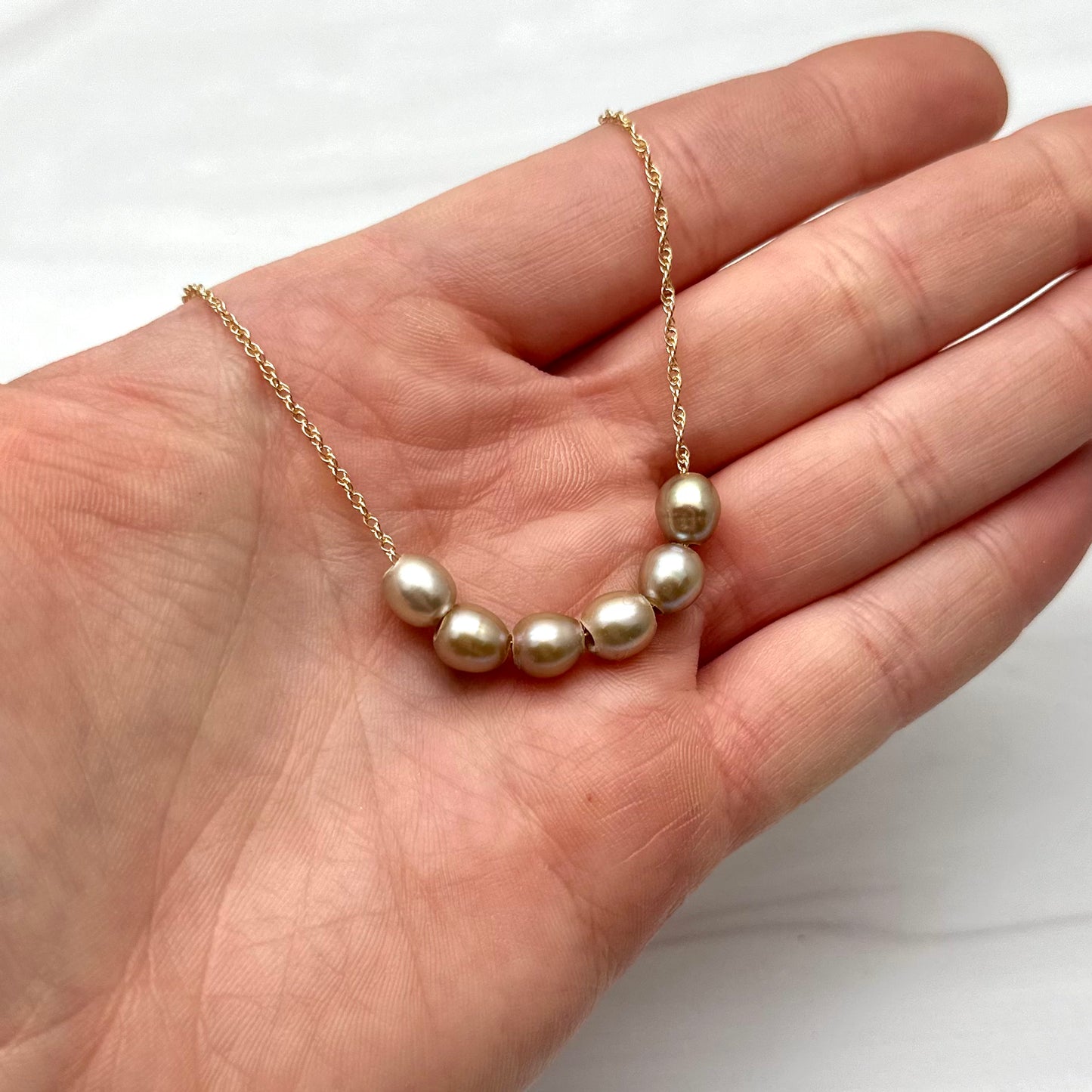 Luster Goldfill Pearl Necklace