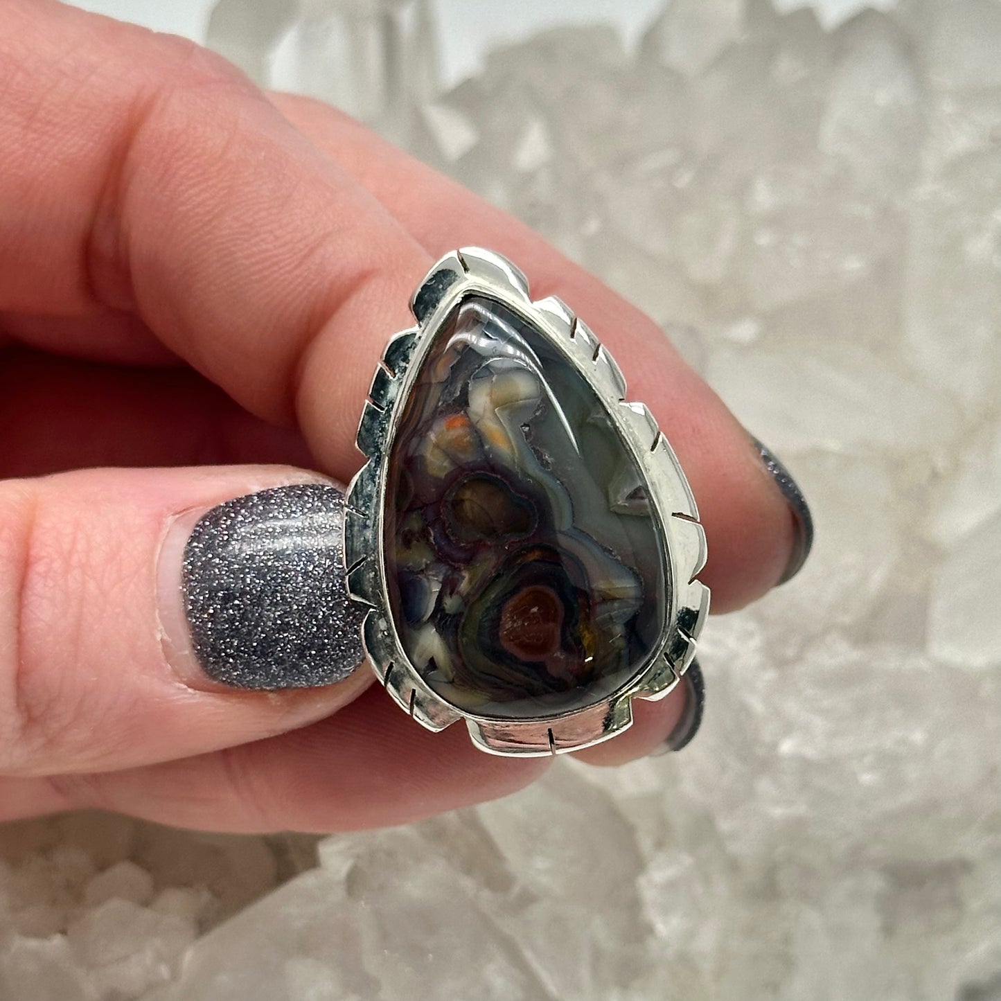 Aim True Fossilized Agate Ring