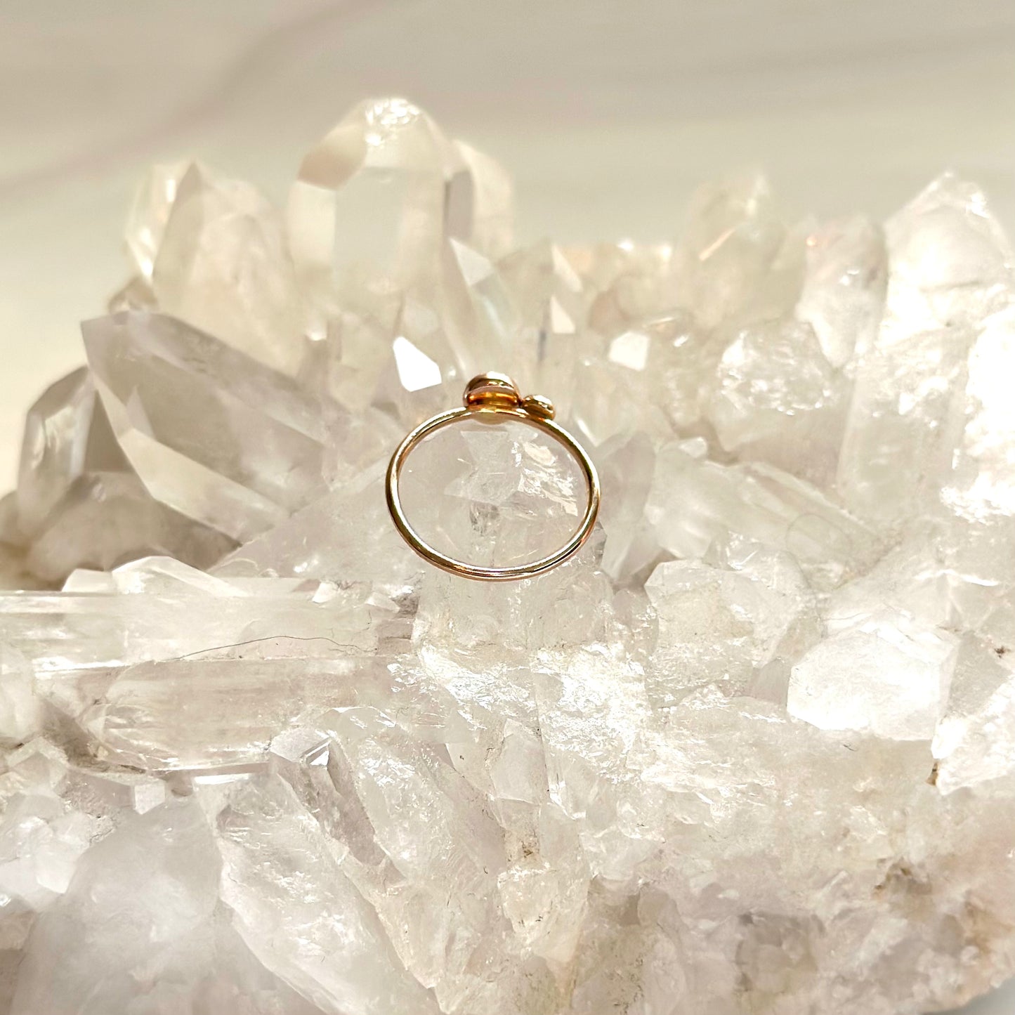 Duo Pink Opal & White Opal Ring