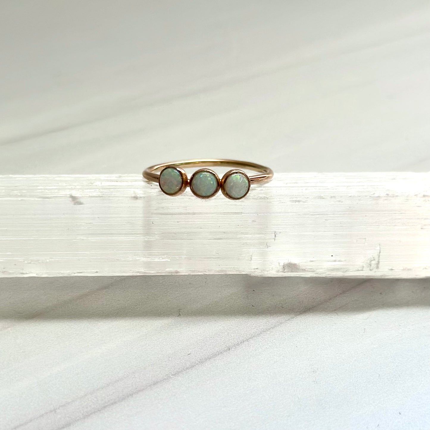 Gold Filled Sisters Opal Ring