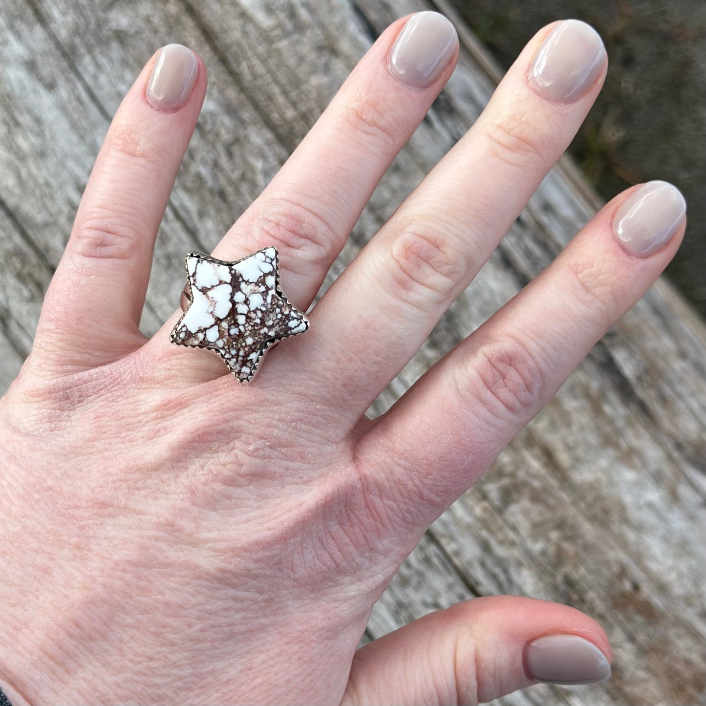 Crazy Horse Star Ring Size 8.5
