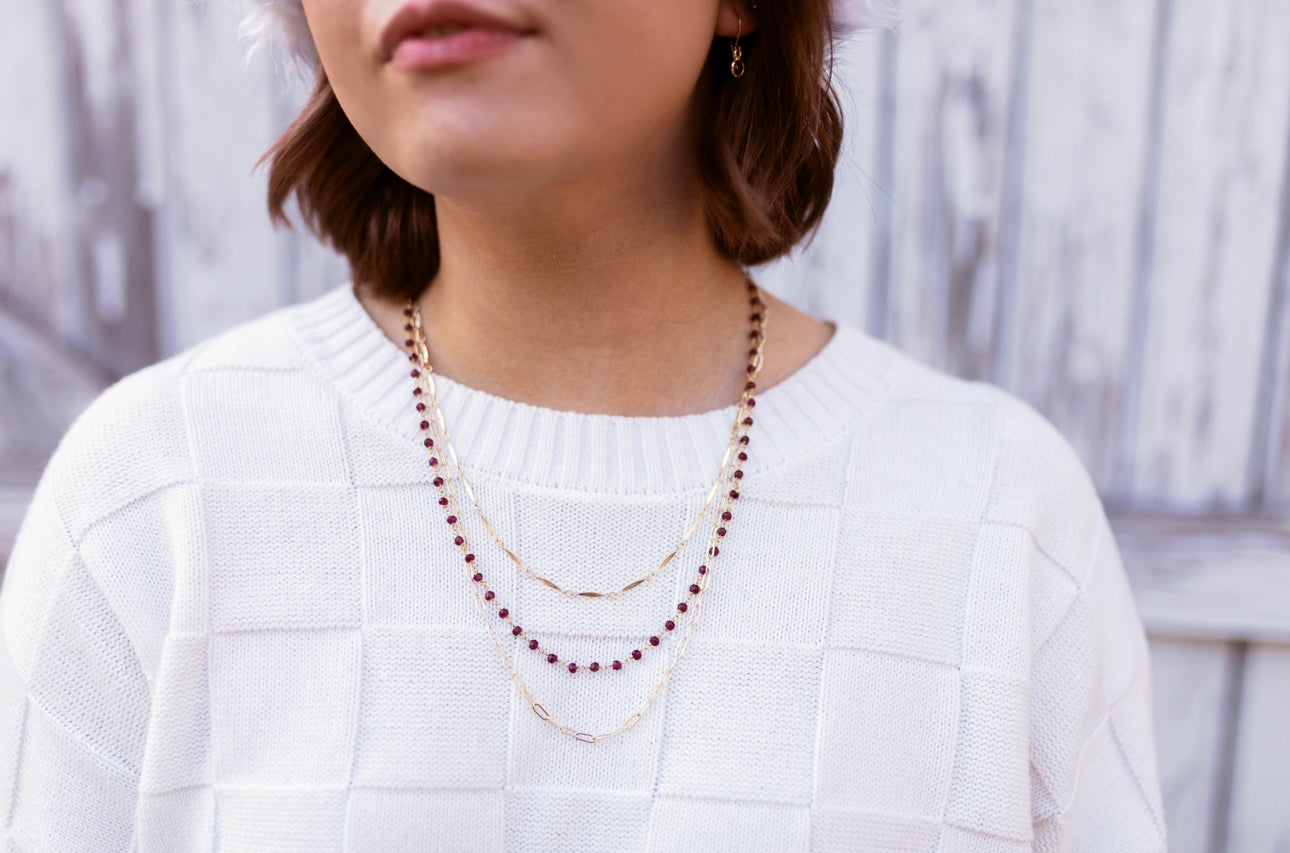 Lana Gold Garnet Necklace