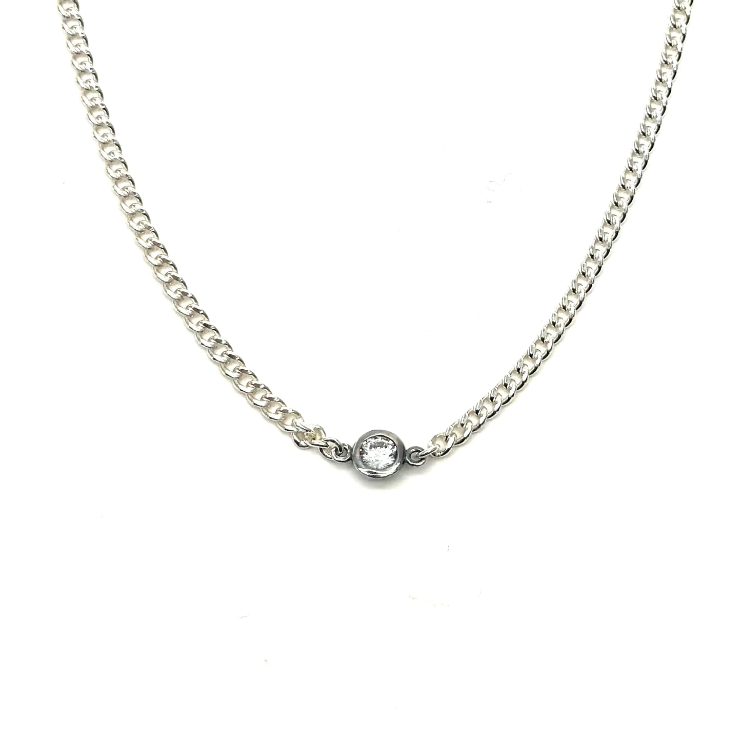 Amelia CZ Silver Necklace