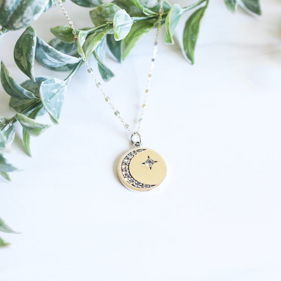 Load image into Gallery viewer, CZ Moon Necklace
