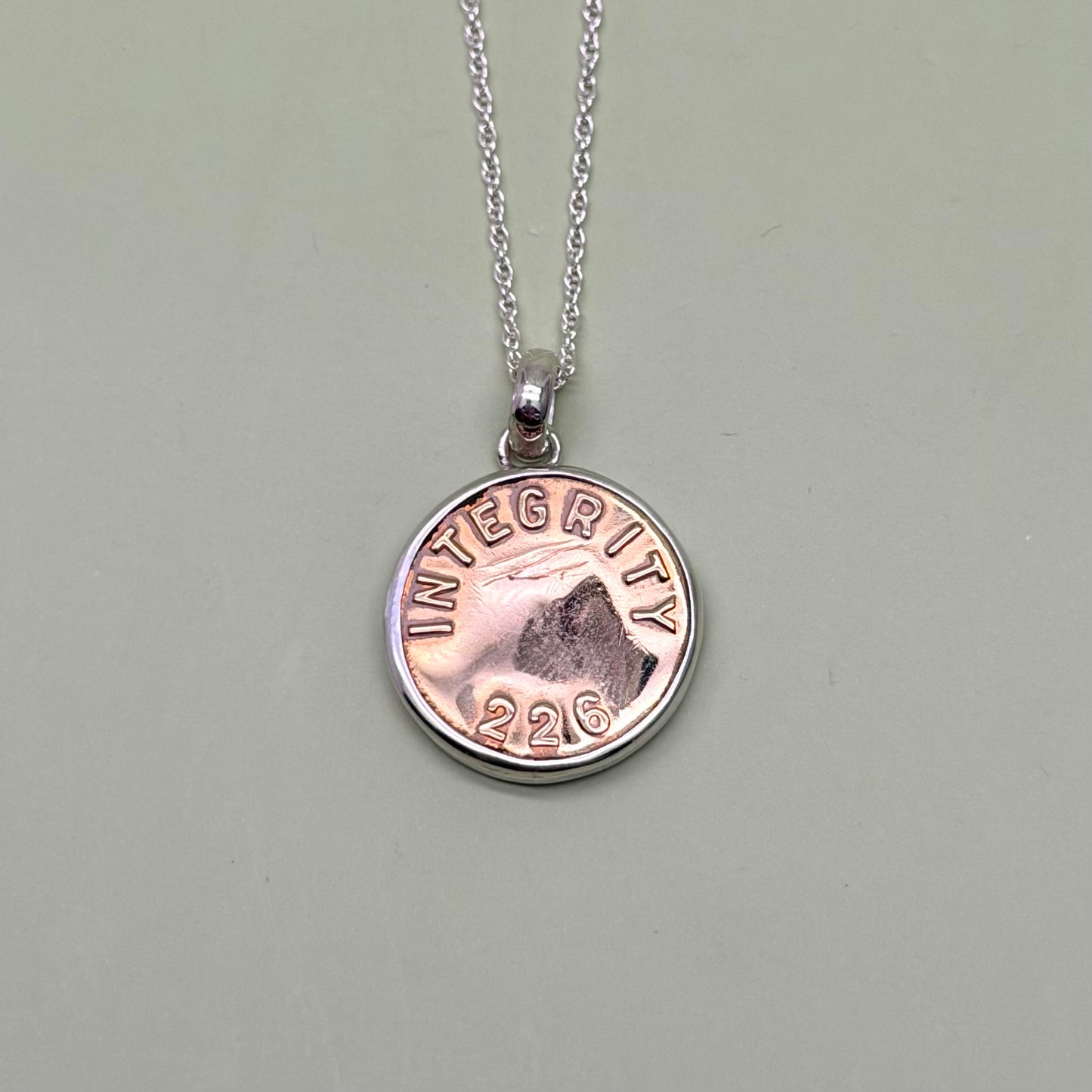 “Integrity 226” Union Button Necklace