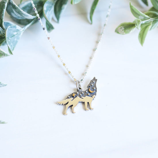 Load image into Gallery viewer, Cosmic Wolf Necklace
