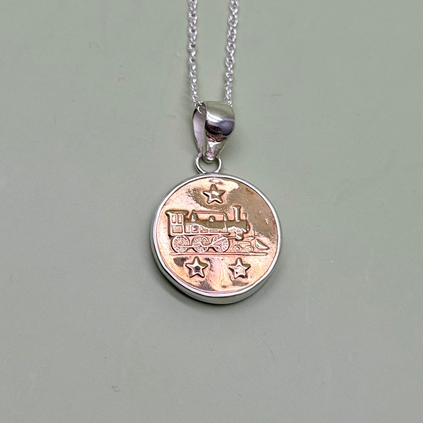 Railroad Union Button Necklace