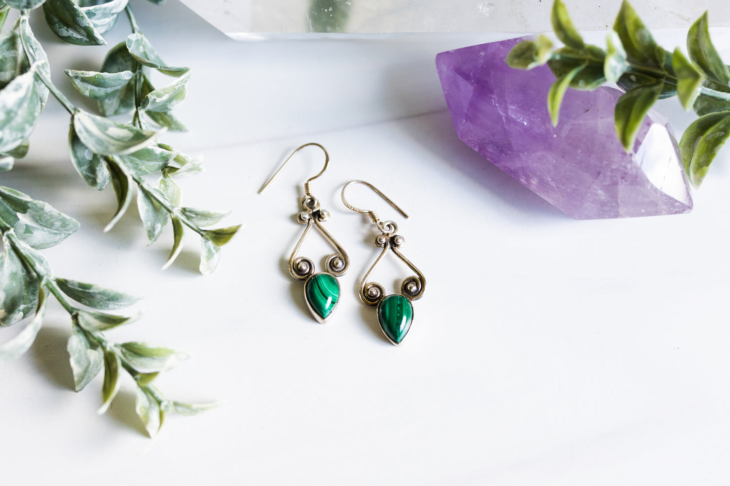 Load image into Gallery viewer, Beatrice Malachite Earrings
