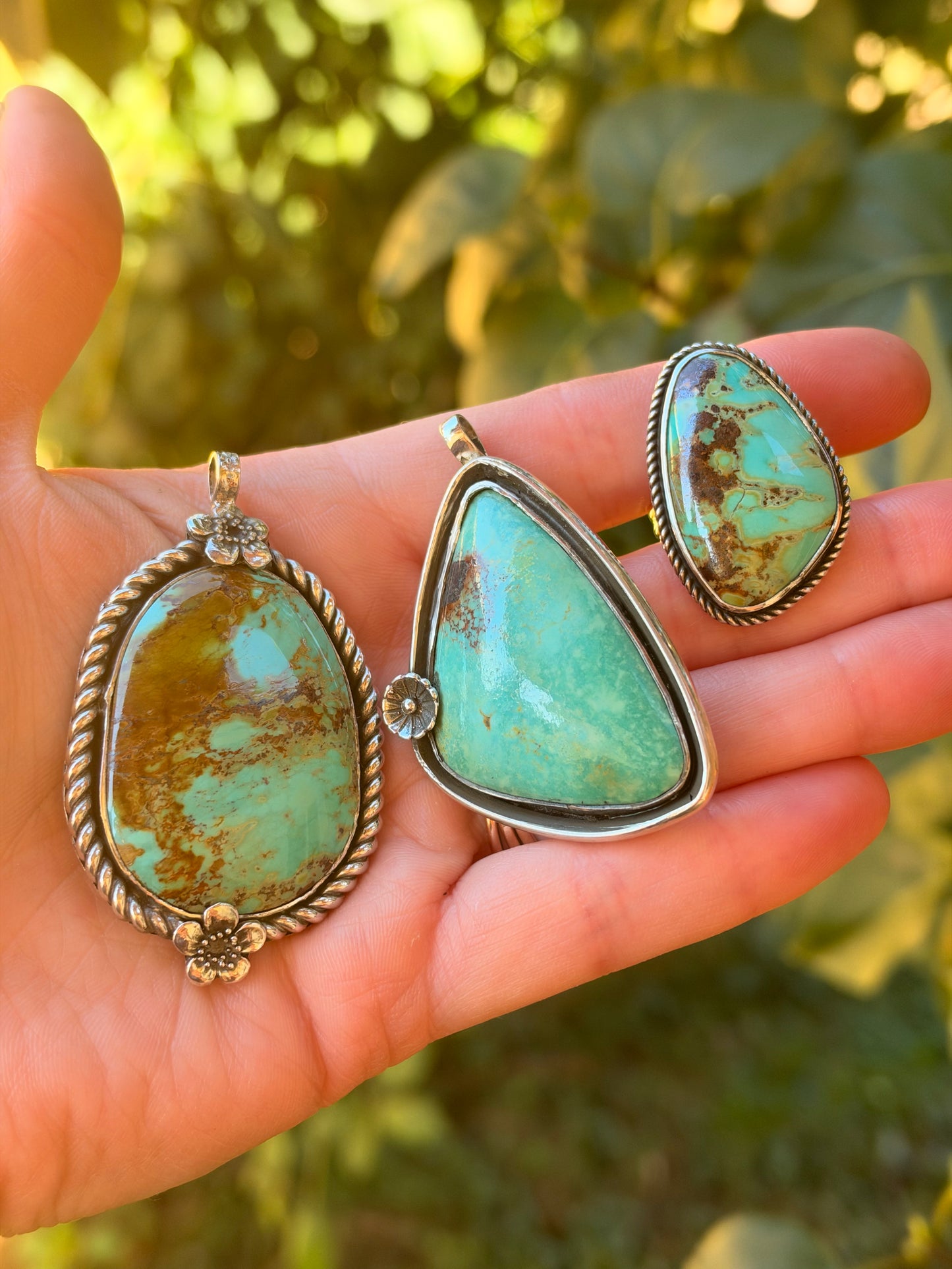 Wildflower Sterling Silver Kingman Turquoise Necklace