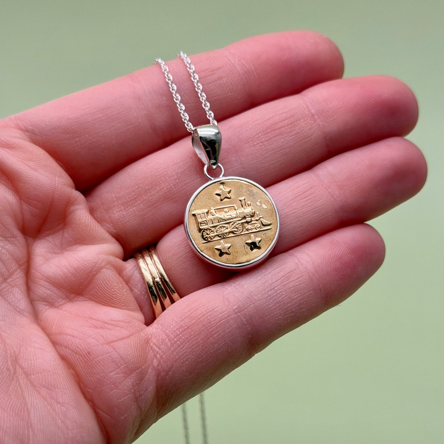 Railroad Union Button Necklace