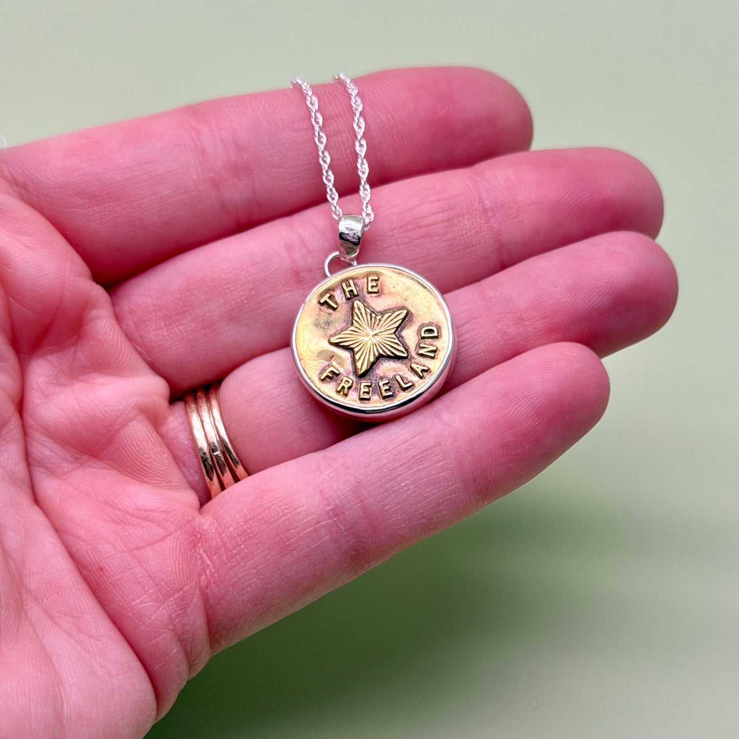 “The Freeland” Star Union Button Necklace
