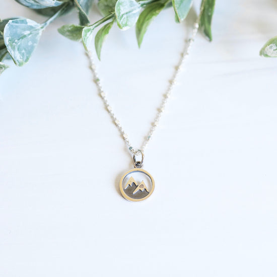 Snow Capped Mountain Necklace Silver