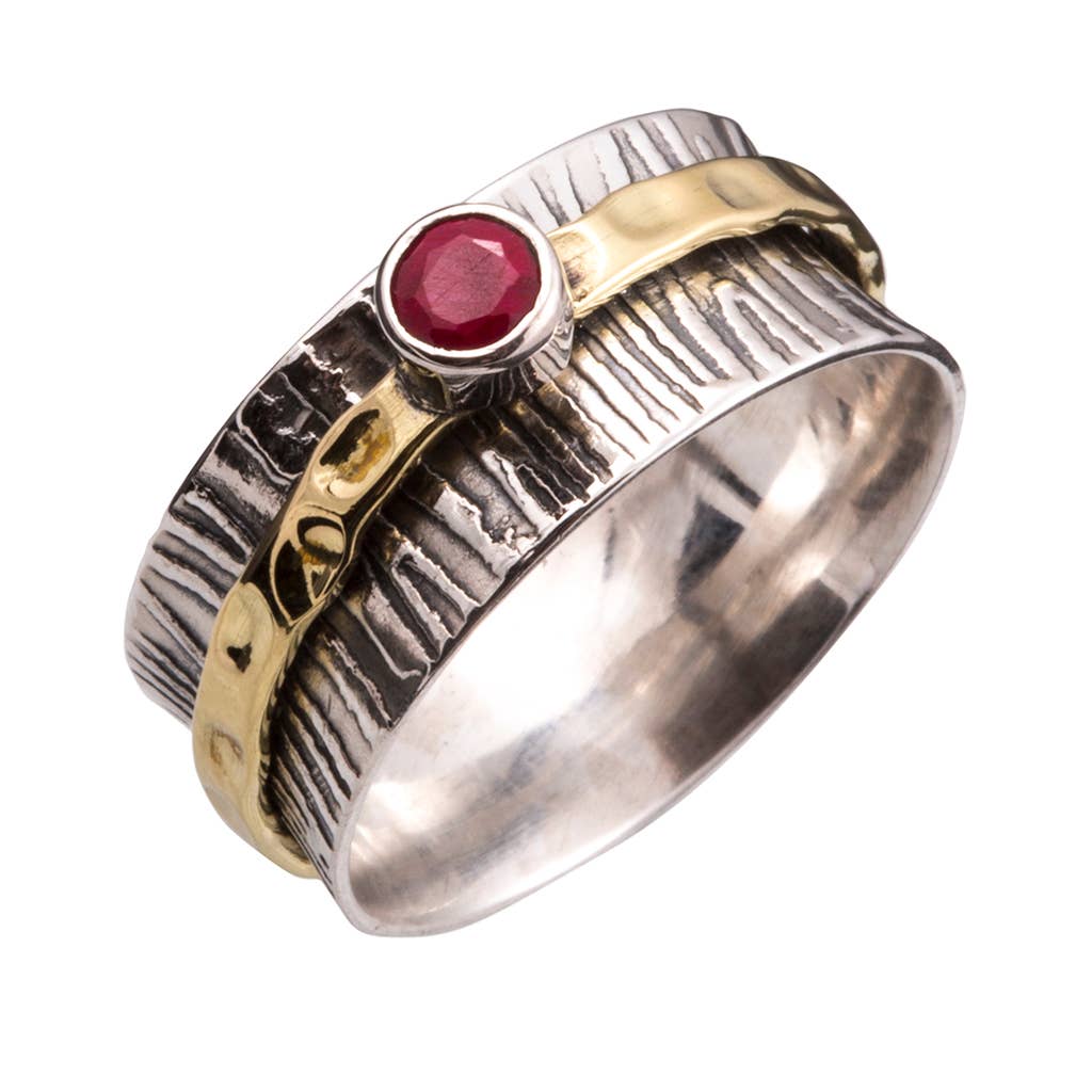 Alms Ruby Spinner Ring: 7
