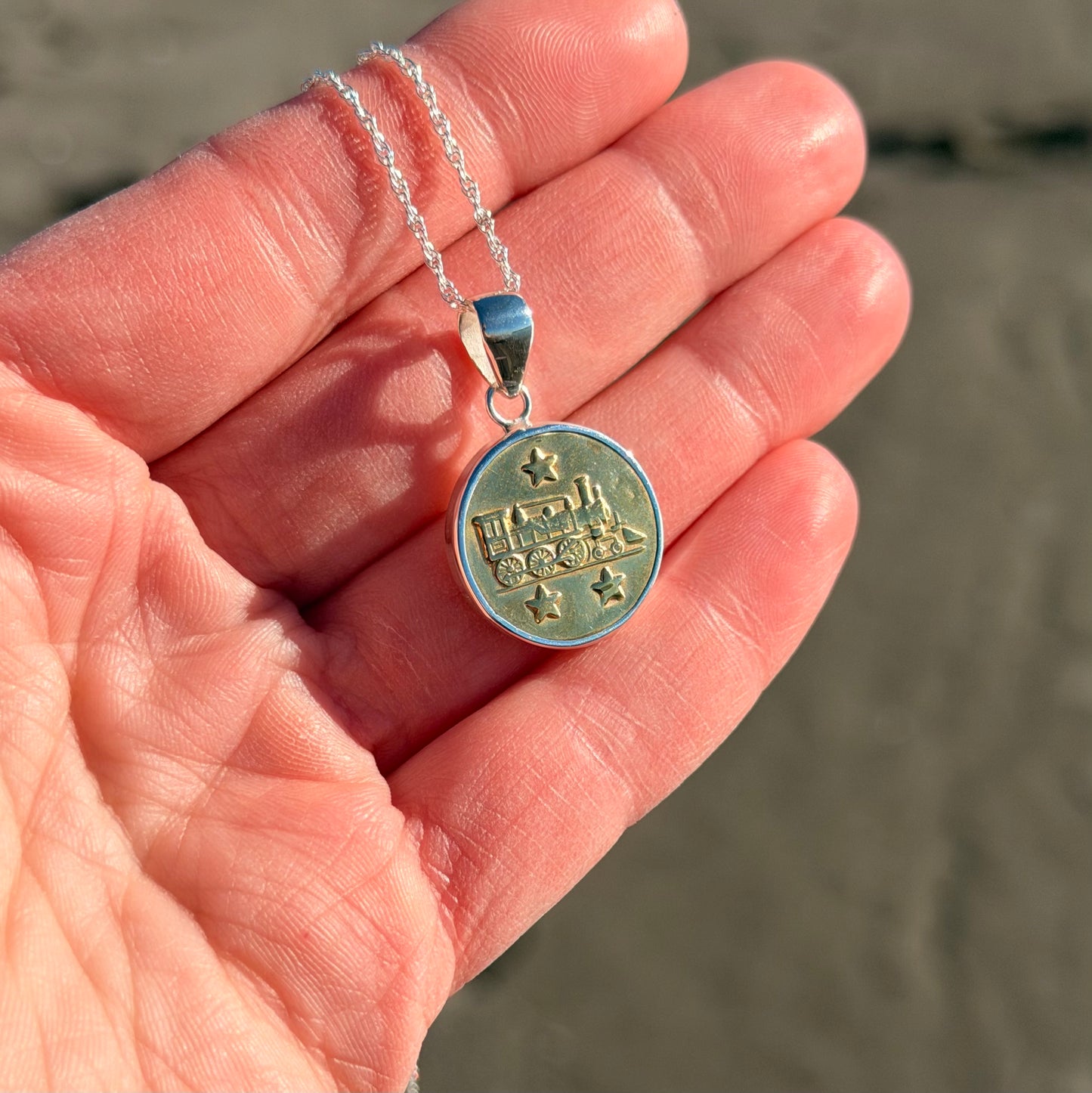 Railroad Union Button Necklace