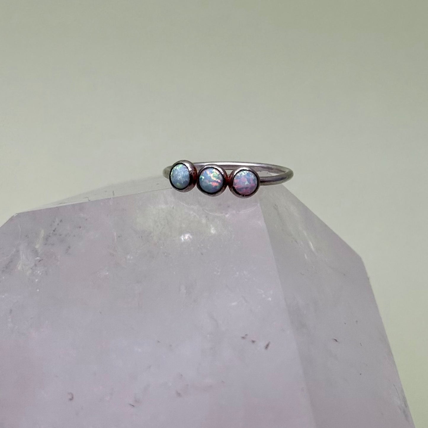 Silver Sisters Opal Ring