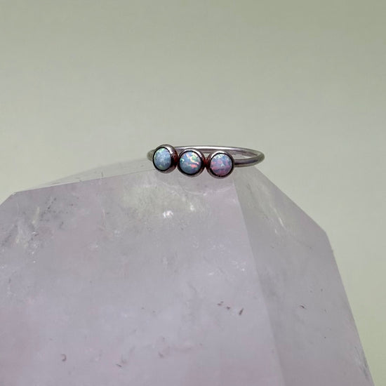 Silver Sisters Opal Ring