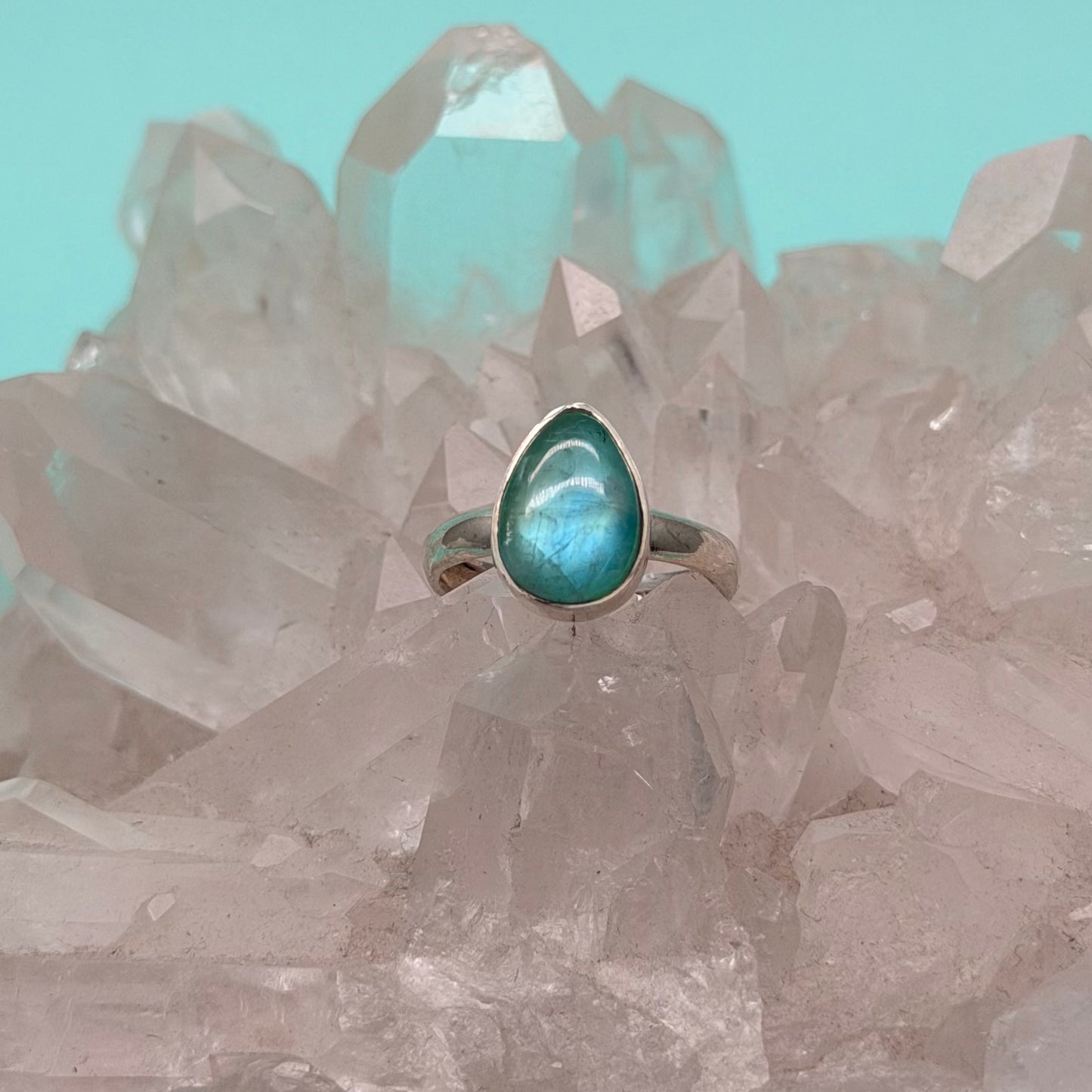 Guiding Light Green Moonstone Ring