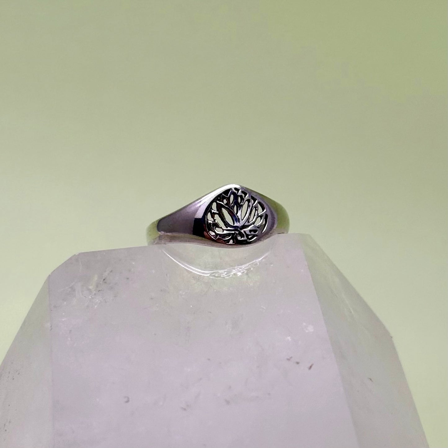 Silver Lotus Flower Ring