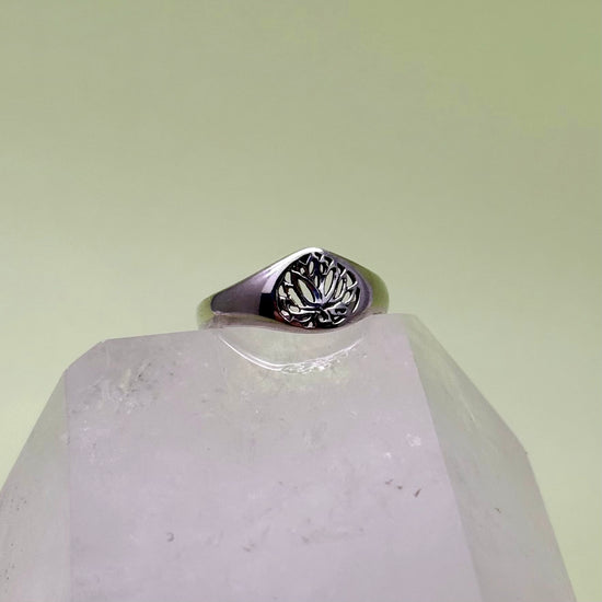 Silver Lotus Flower Ring