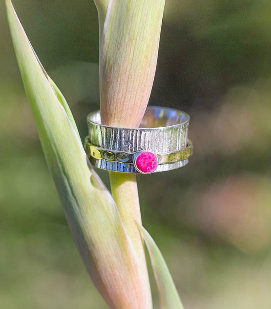 Alms Ruby Spinner Ring: 7