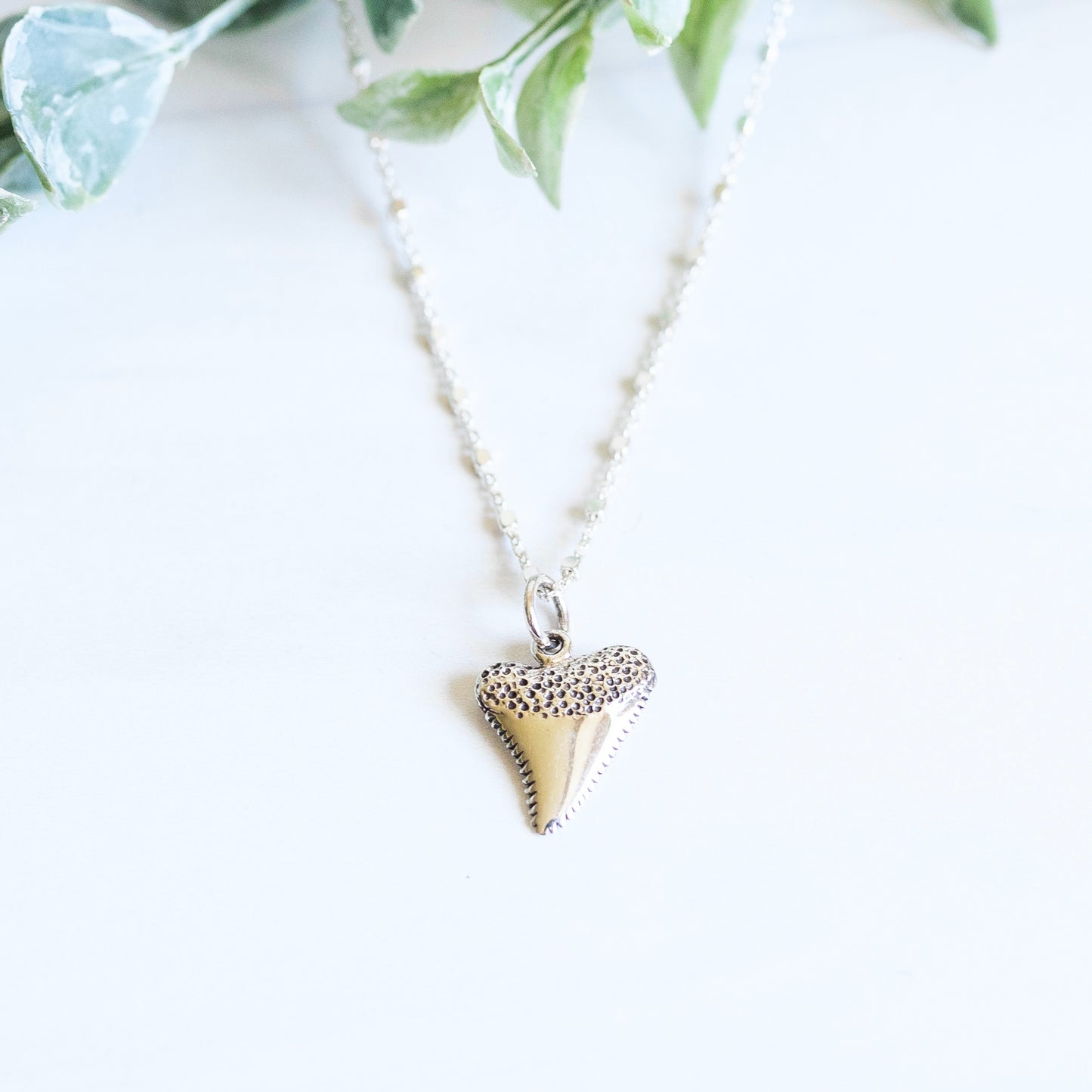 Load image into Gallery viewer, Silver Sharks Tooth Necklace

