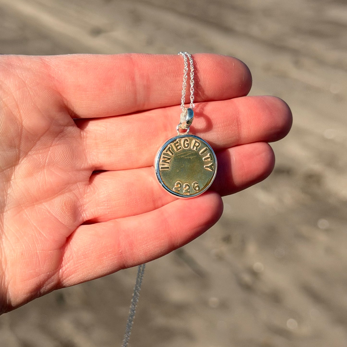 “Integrity 226” Union Button Necklace