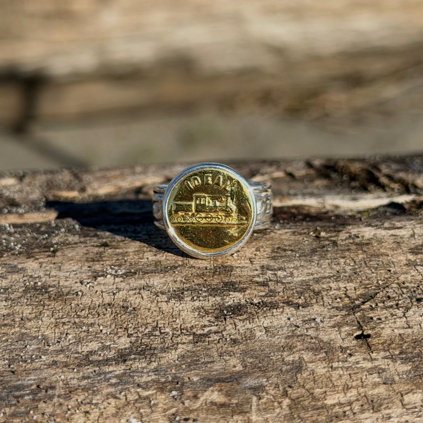 “Ideal” Union Button Sterling Silver Ring Size 9.5