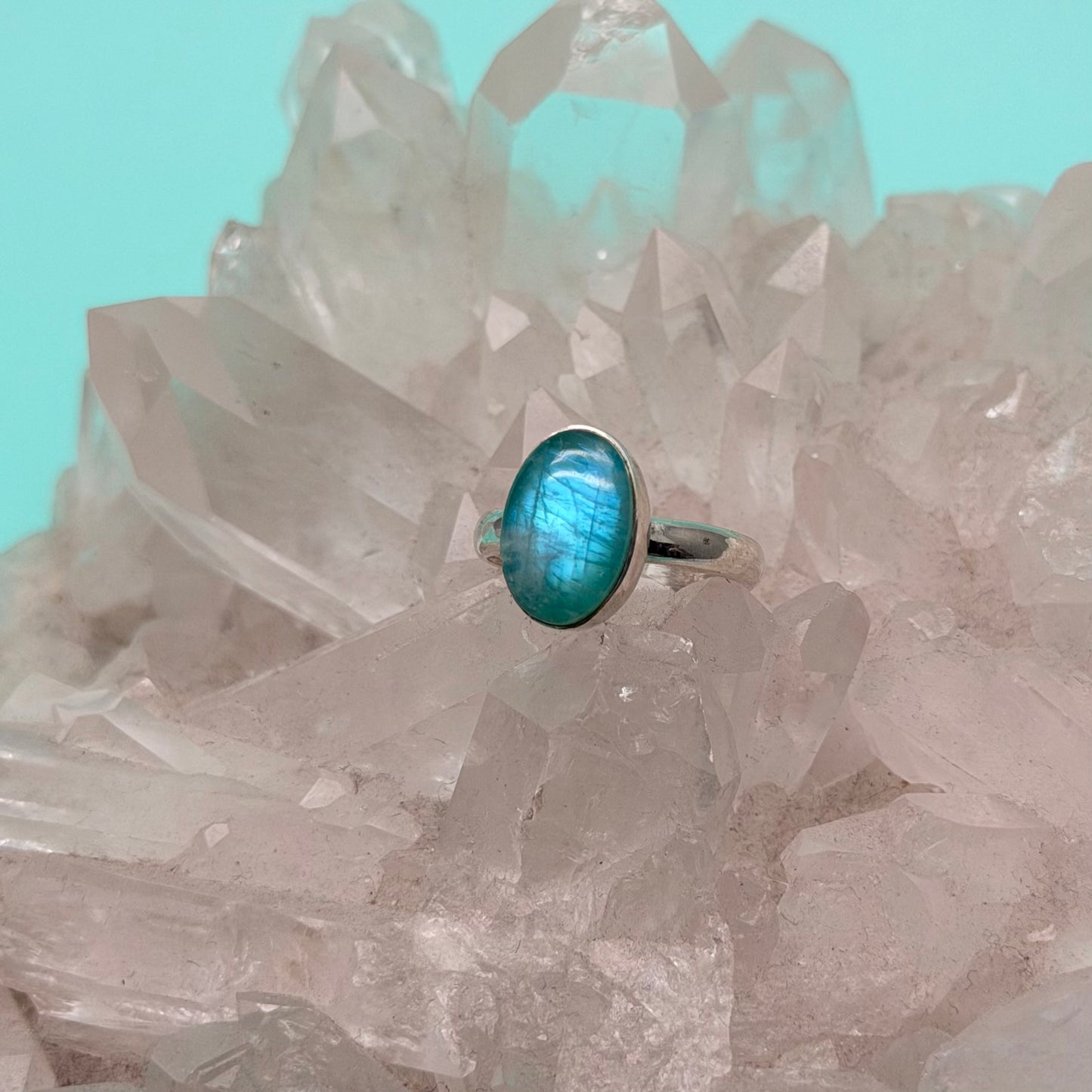 Guiding Light Green Moonstone Ring