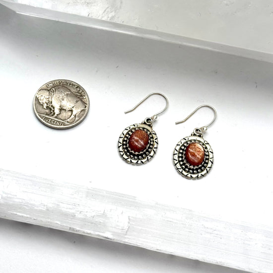 Wildfire Sunstone Earrings