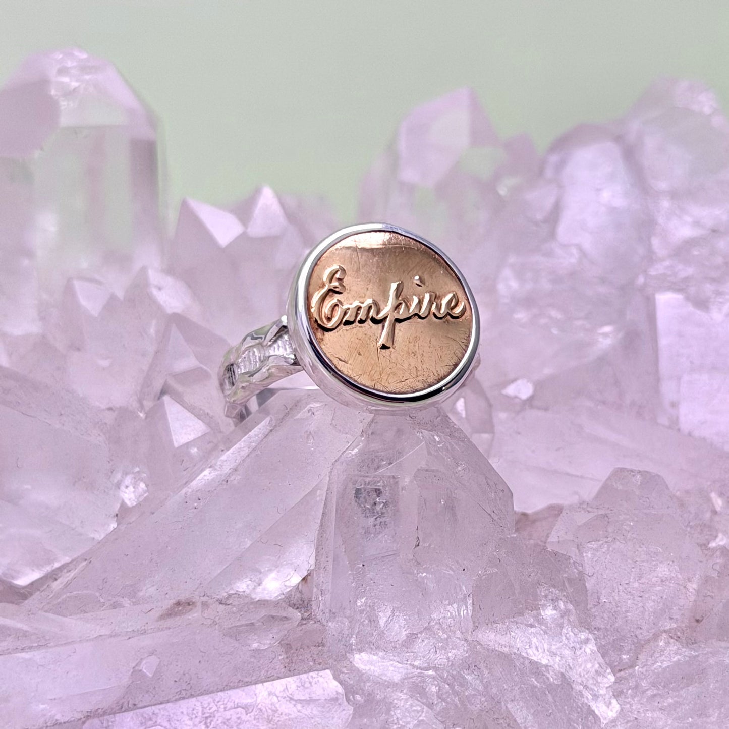 “Empire” Union Button Ring Size 9