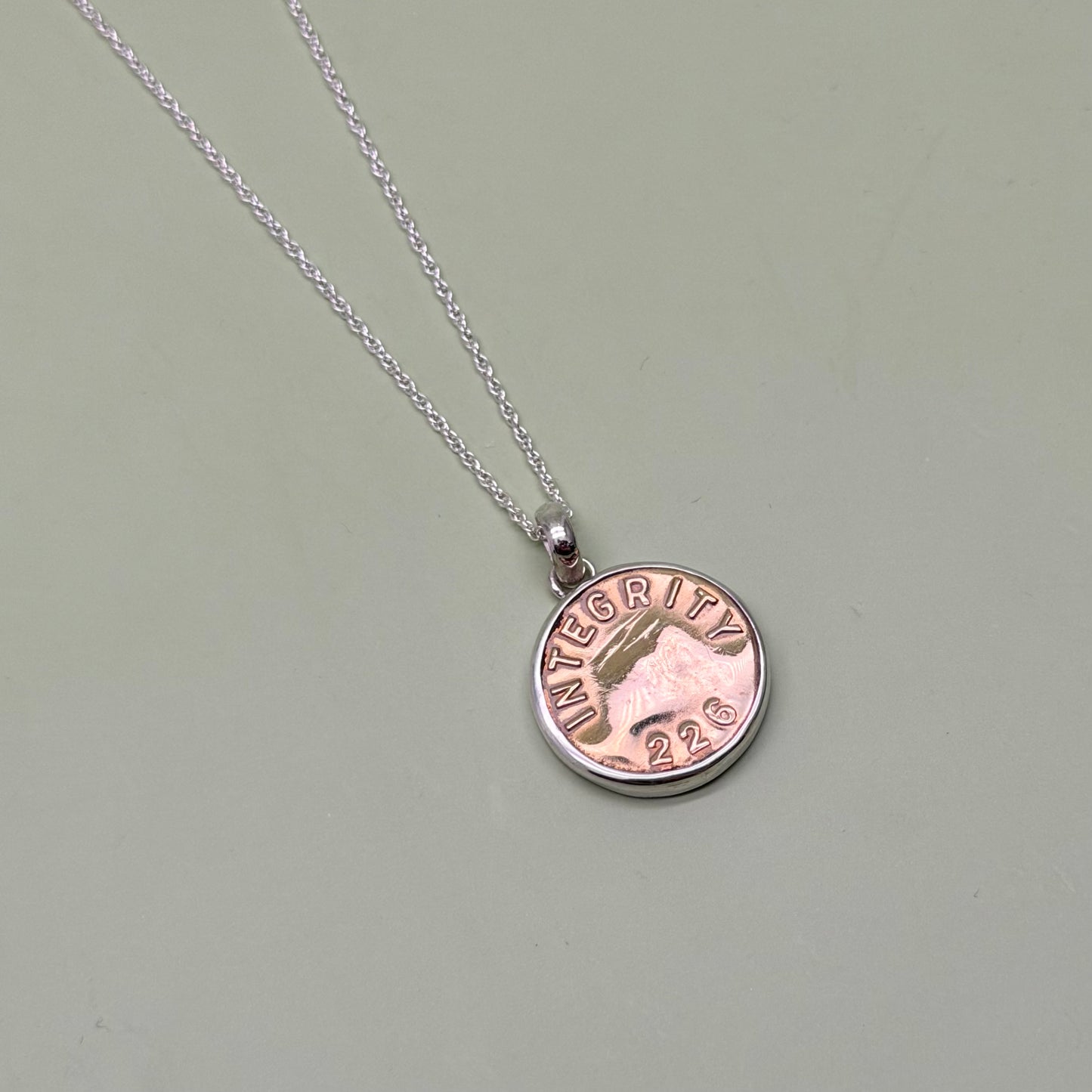 “Integrity 226” Union Button Necklace