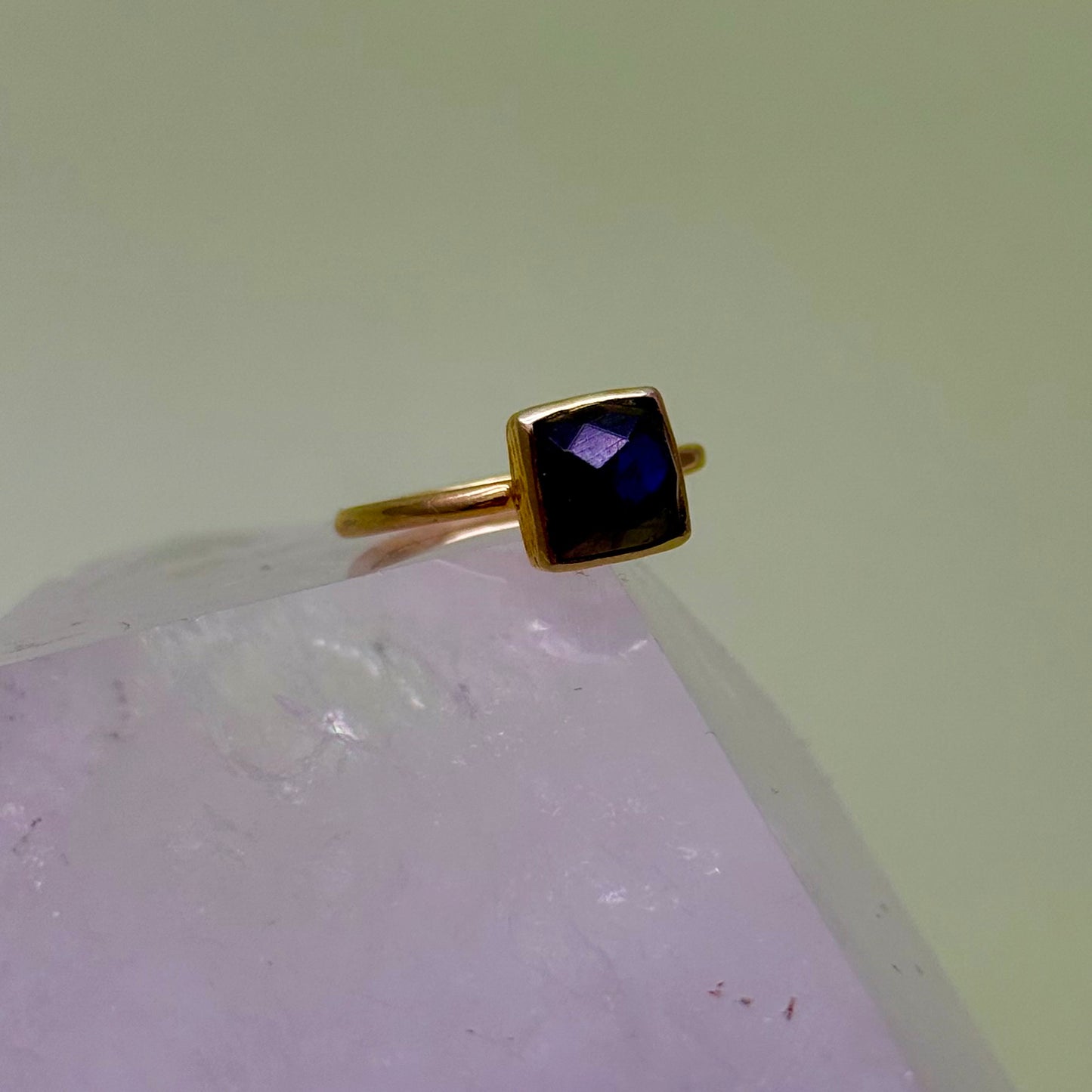 Gold Vermeil Labradorite Ring