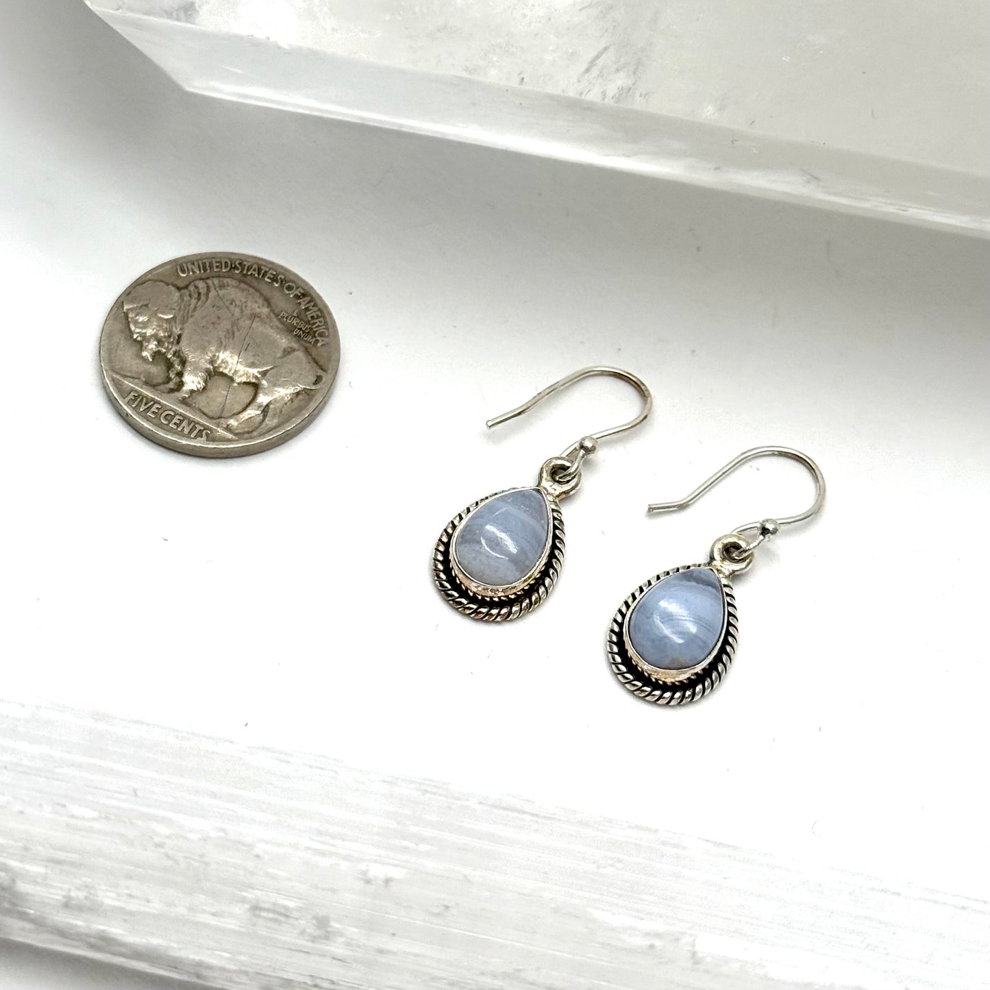 Blakely Blue Lace Agate Earrings