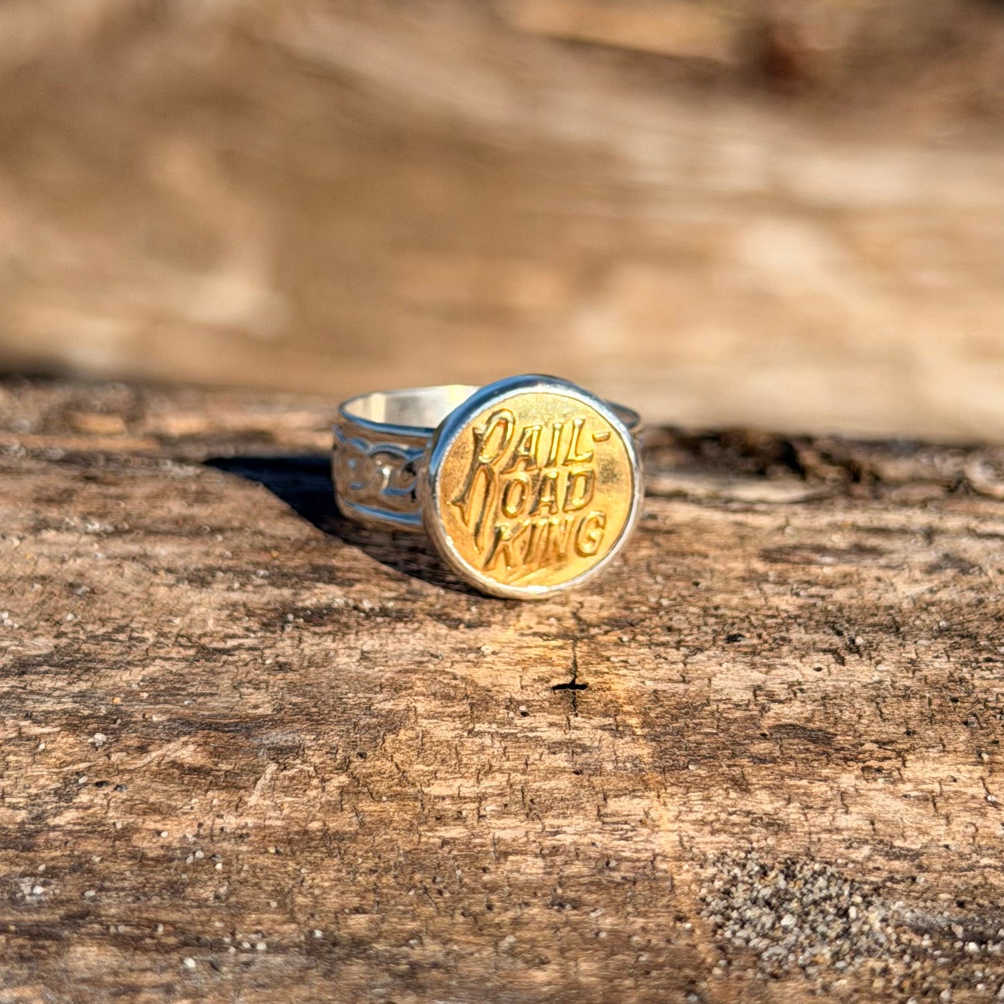 “Rail Road King” Union Button Sterling Silver Ring Size 12