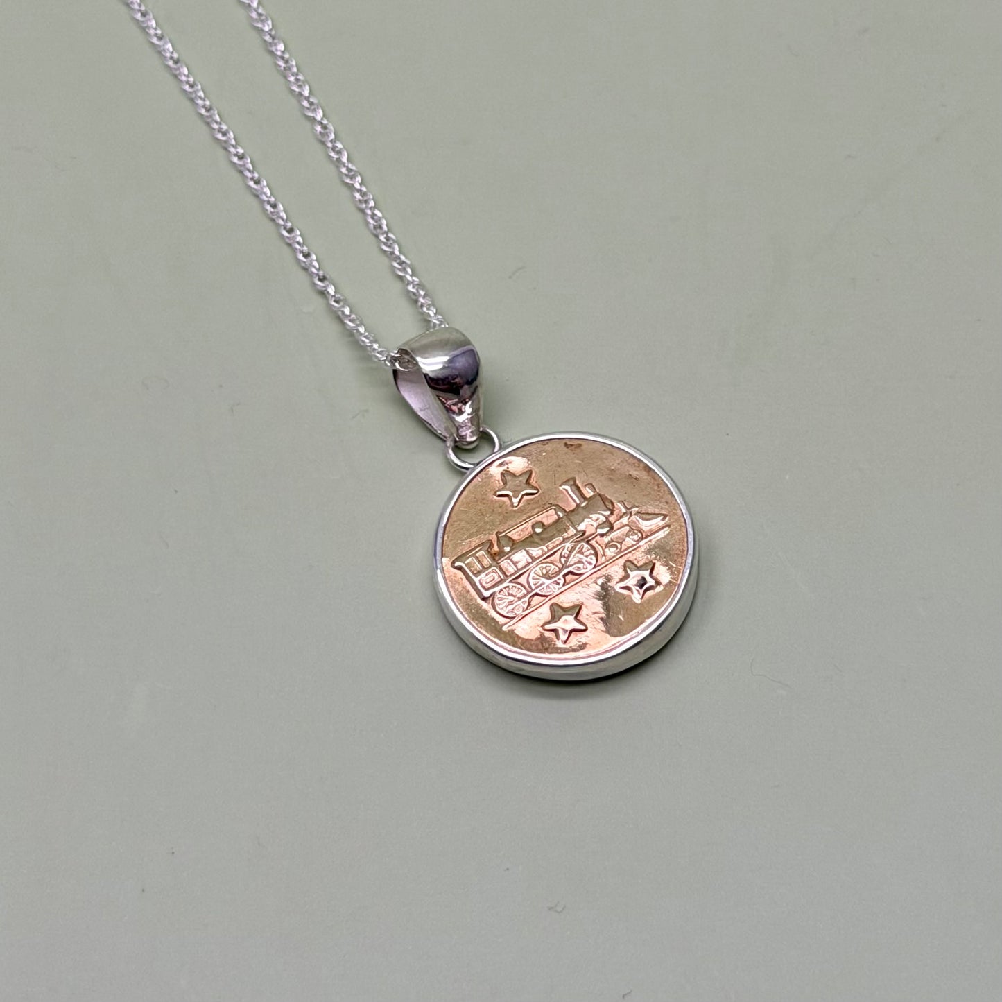 Railroad Union Button Necklace