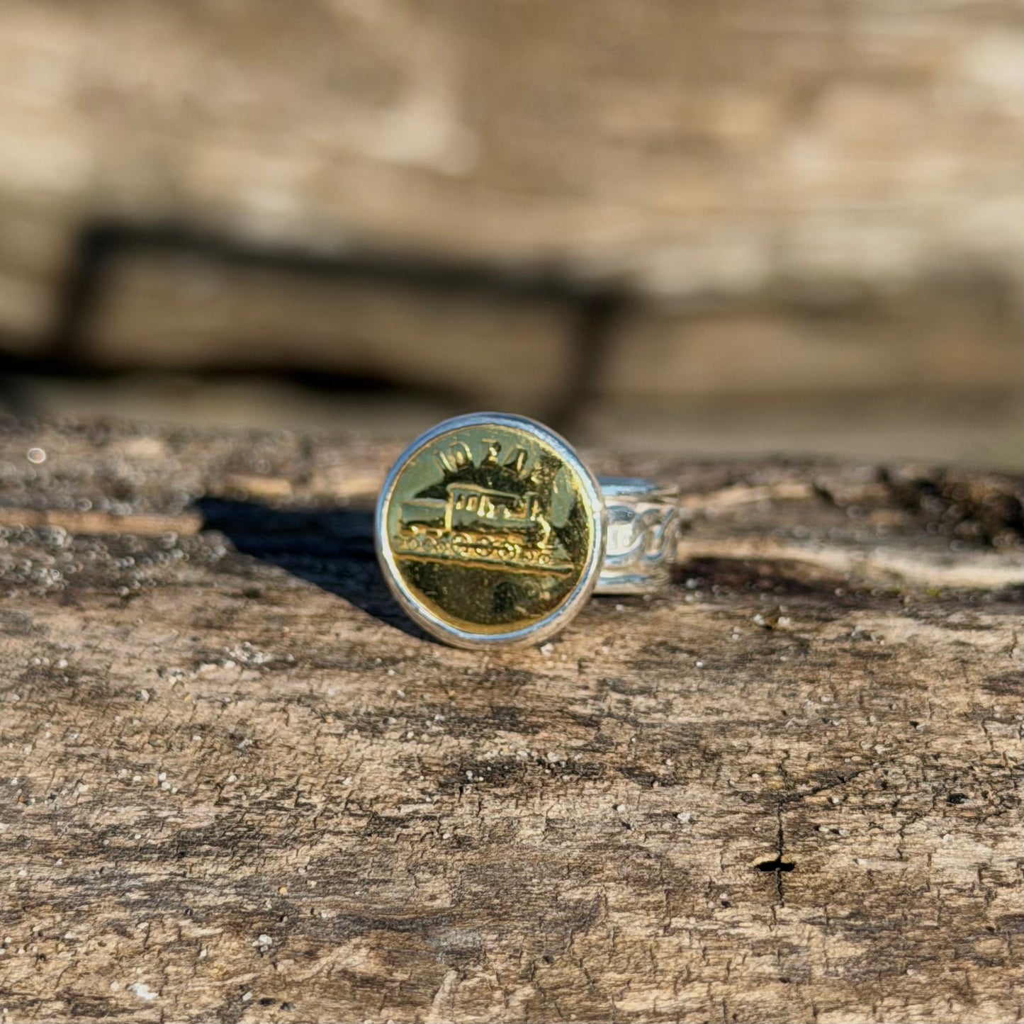 “Ideal” Union Button Sterling Silver Ring Size 9.5