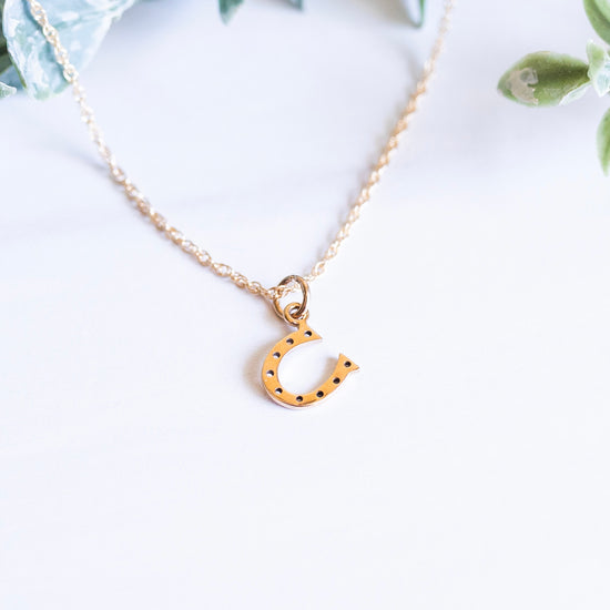 Lucky Horse Shoe Necklace Gold
