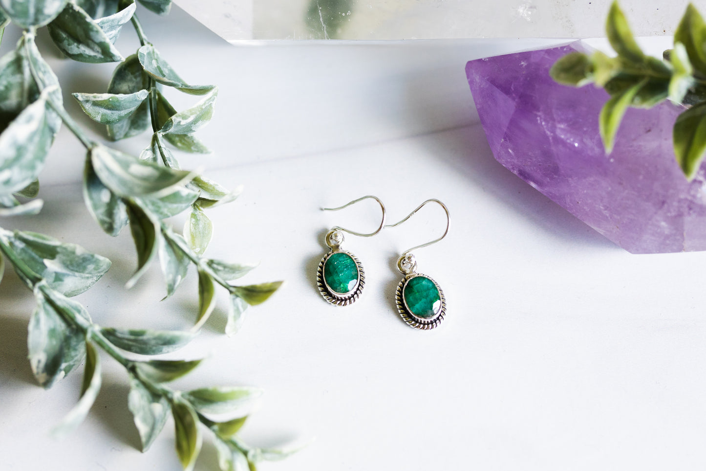 Load image into Gallery viewer, Bella Emerald Earrings
