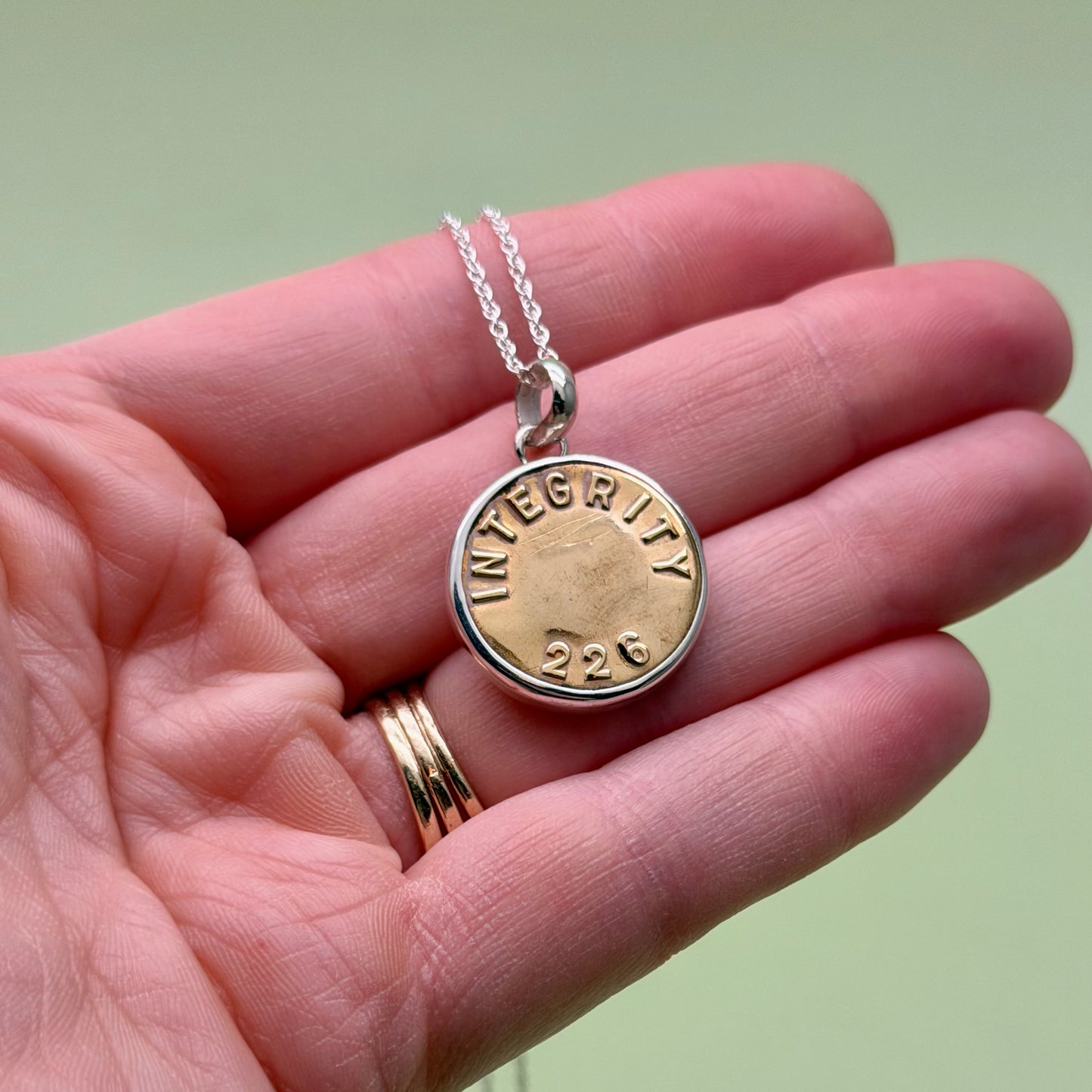 “Integrity 226” Union Button Necklace