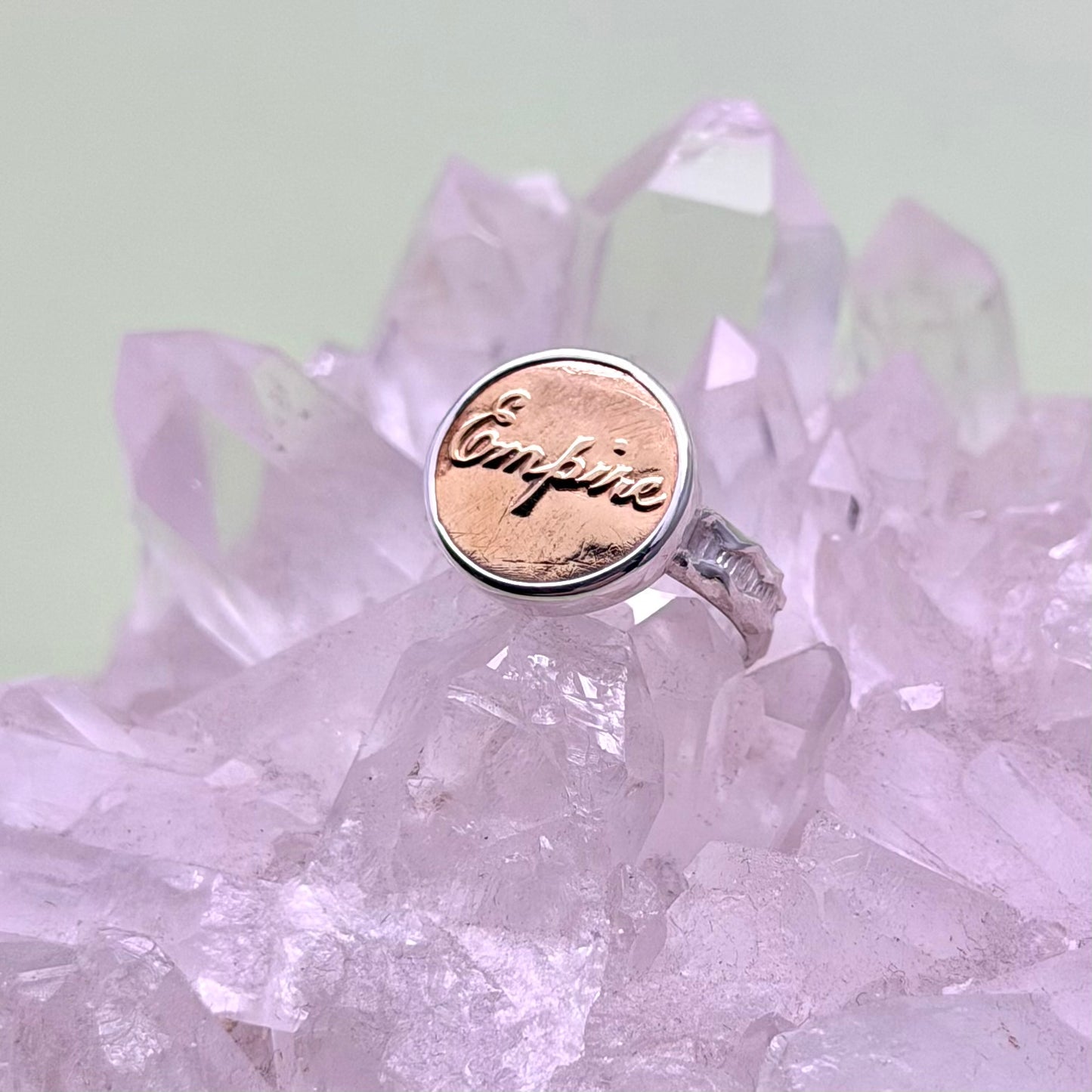 “Empire” Union Button Ring Size 9