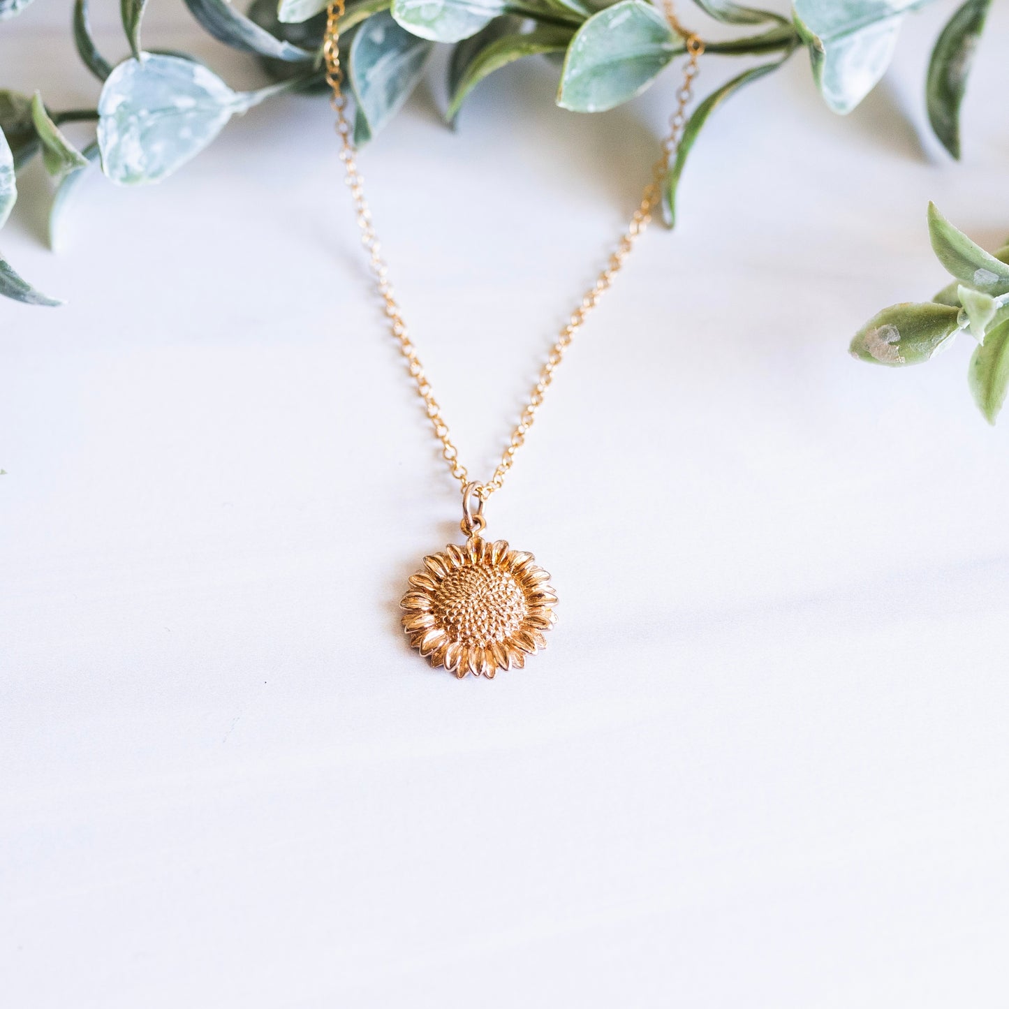 Sunflower Necklace Gold
