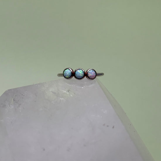 Silver Sisters Opal Ring