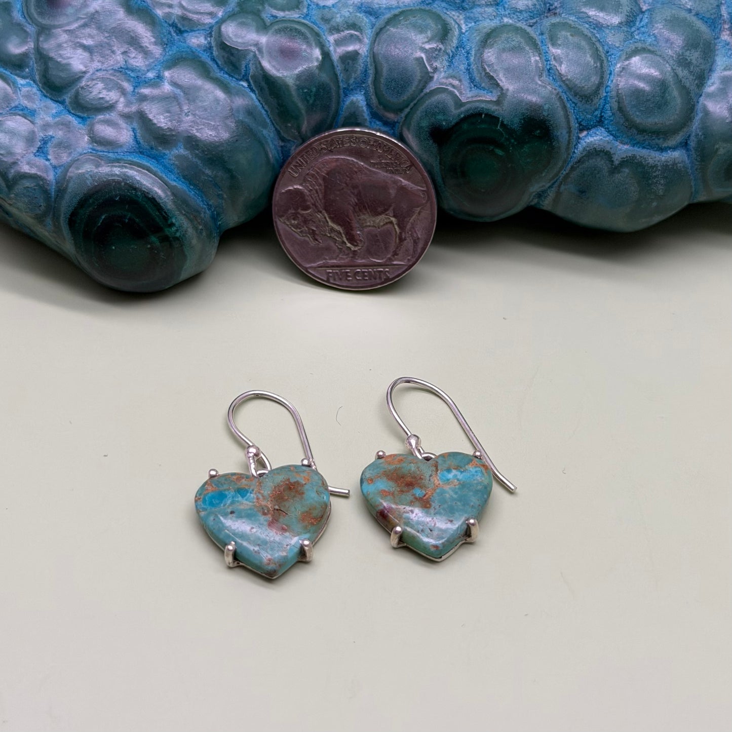 Turquoise Heart Earrings