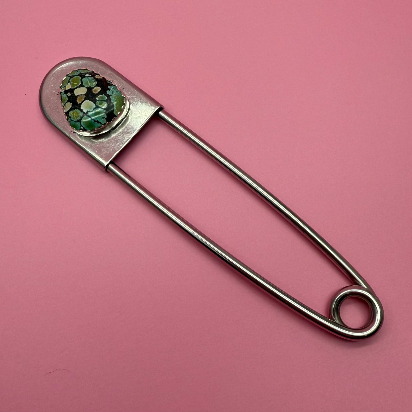 Laguna Silver & Turquoise Jumbo Safety Pin
