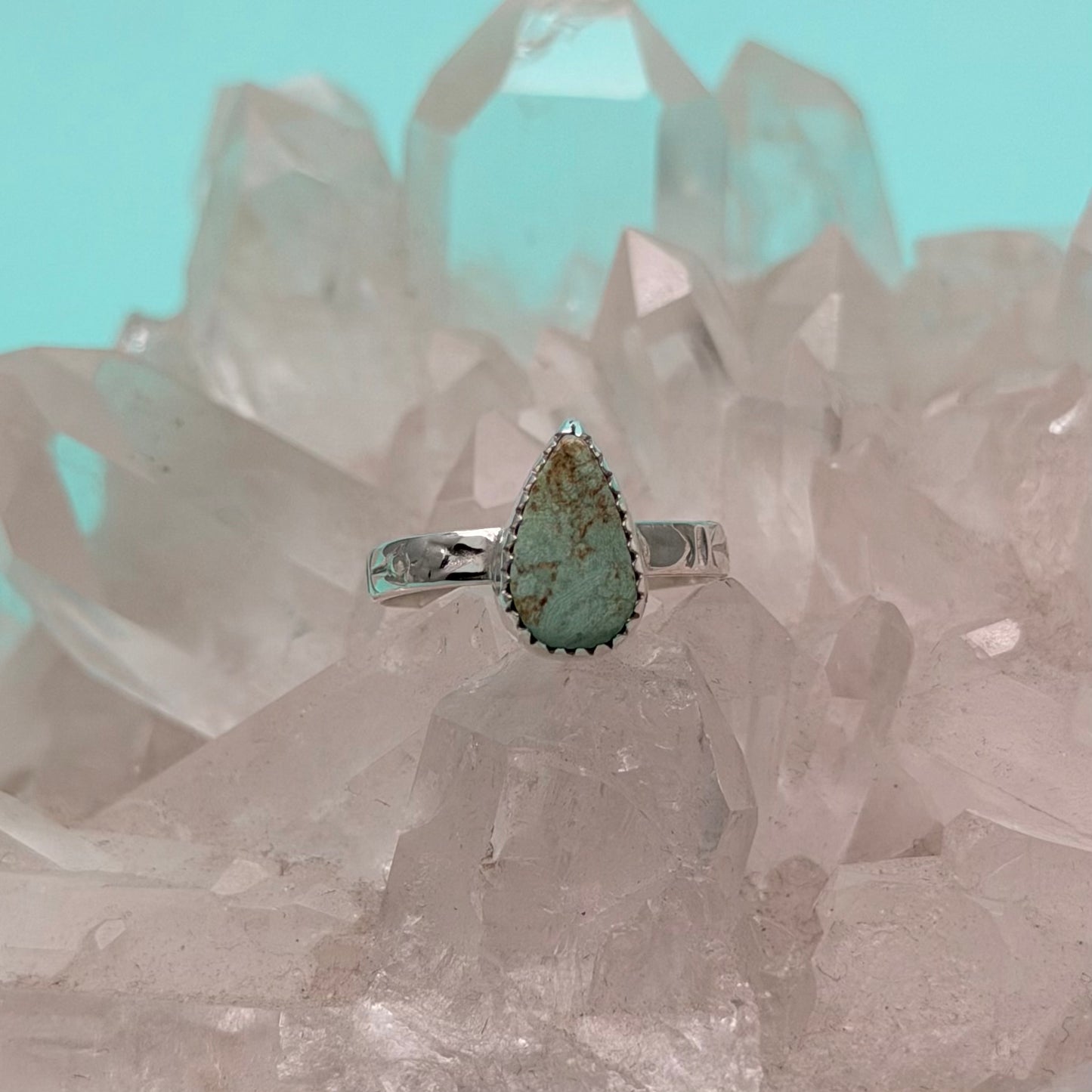 Seaside Handcut Turquoise Ring