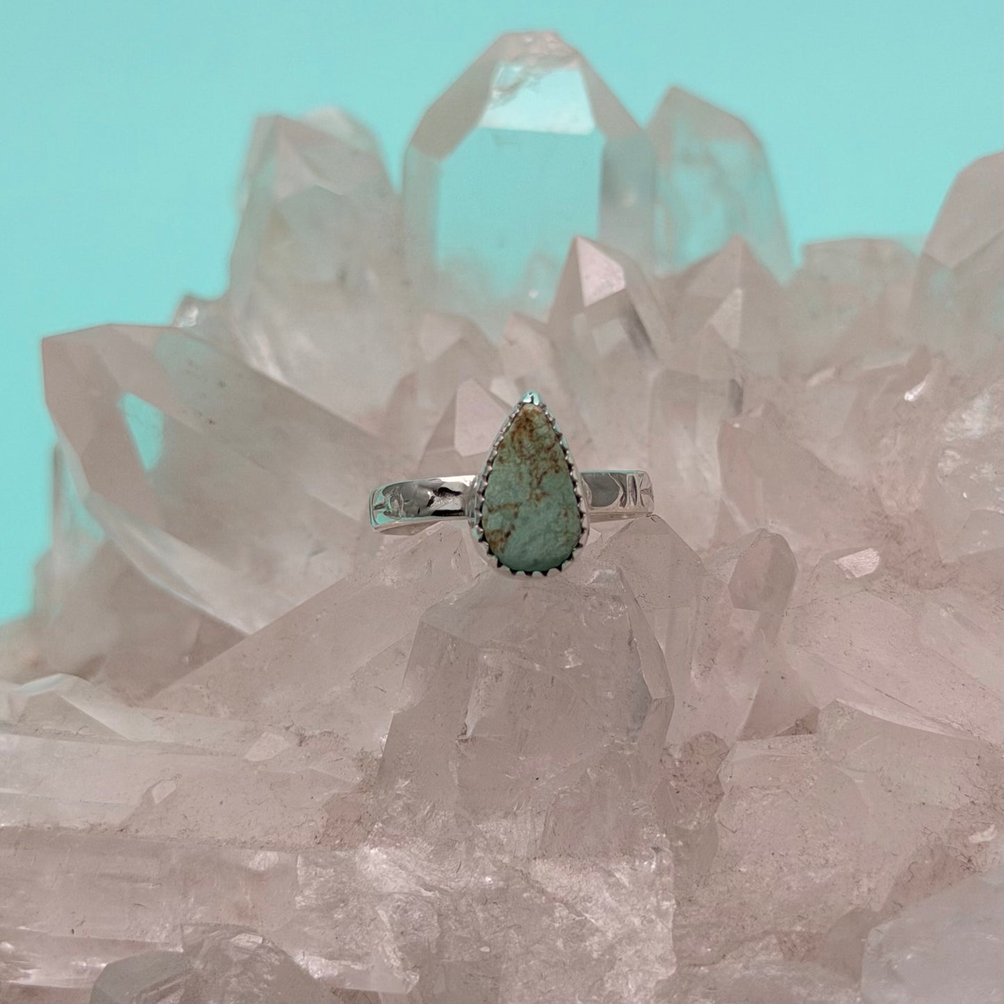 Seaside Handcut Turquoise Ring