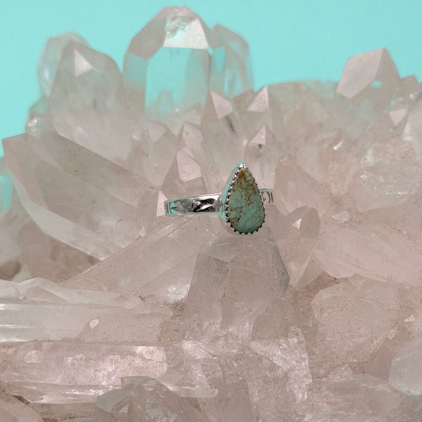 Seaside Handcut Turquoise Ring